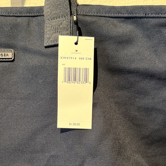 Tommy Hilfiger Black Duffel Bag with Red and White Stripe - Picture 2 of 8